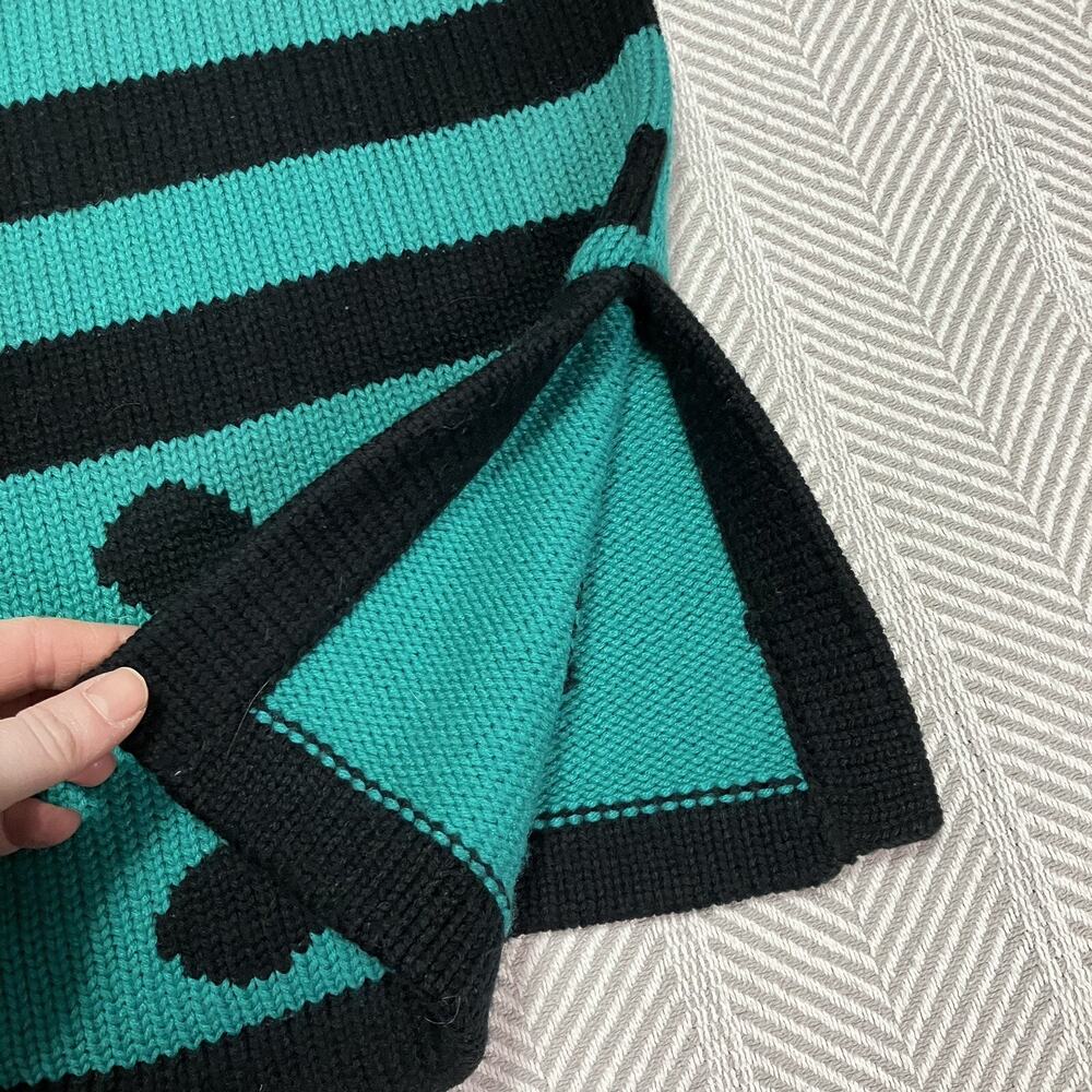 Vintage Queens Way to Fashion Oversized Pullover Sweater Teal Black Size Large - Picture 8 of 8